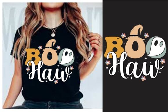 Boo Haw Halloween Retro T-Shirt Design