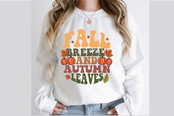 Fall Breeze and Autumn Leaves Retro Graphics