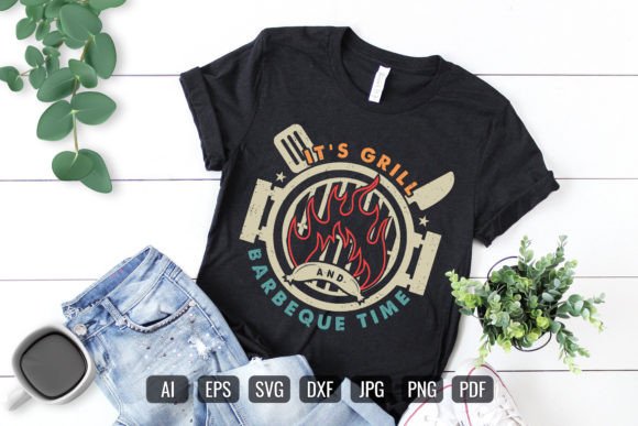 Grill and Barbeque Typography T-shirt Graphics