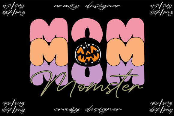 Halloween-Momster Graphics for Print Templates