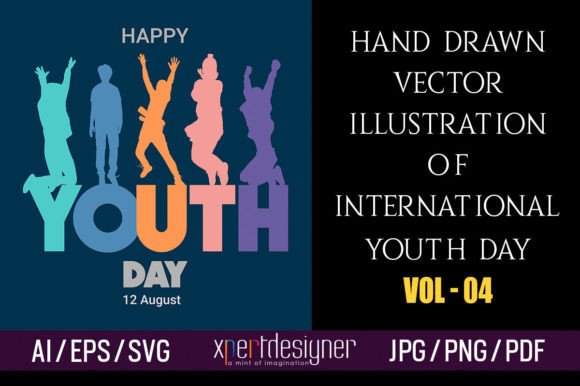 International Youth Day Vector Design-04: Graphics & Illustrations for Real Publishing