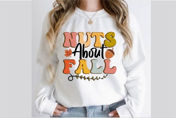 Nuts About Fall Retro T-Shirt Design