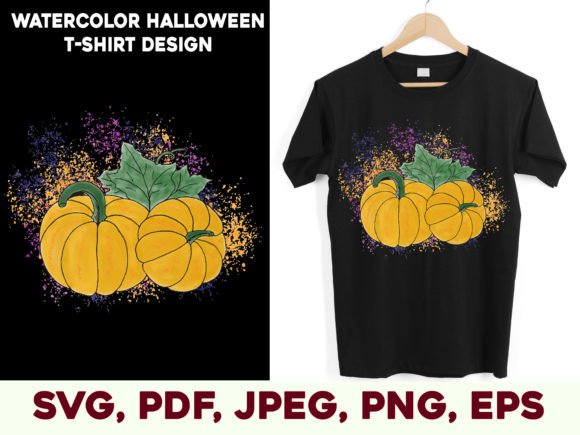 Pumpkins in Watercolor Style