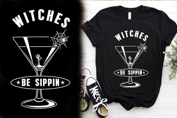 WITCHES-BE-SIPPIN-TSHIRT-DESIGN: Graphics and T-Shirt Designs